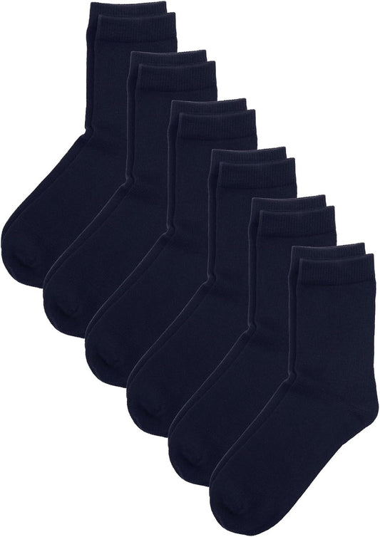 COTTON DAY Unisex Kids Boys Girls Soft Cotton School Socks Black White Navy