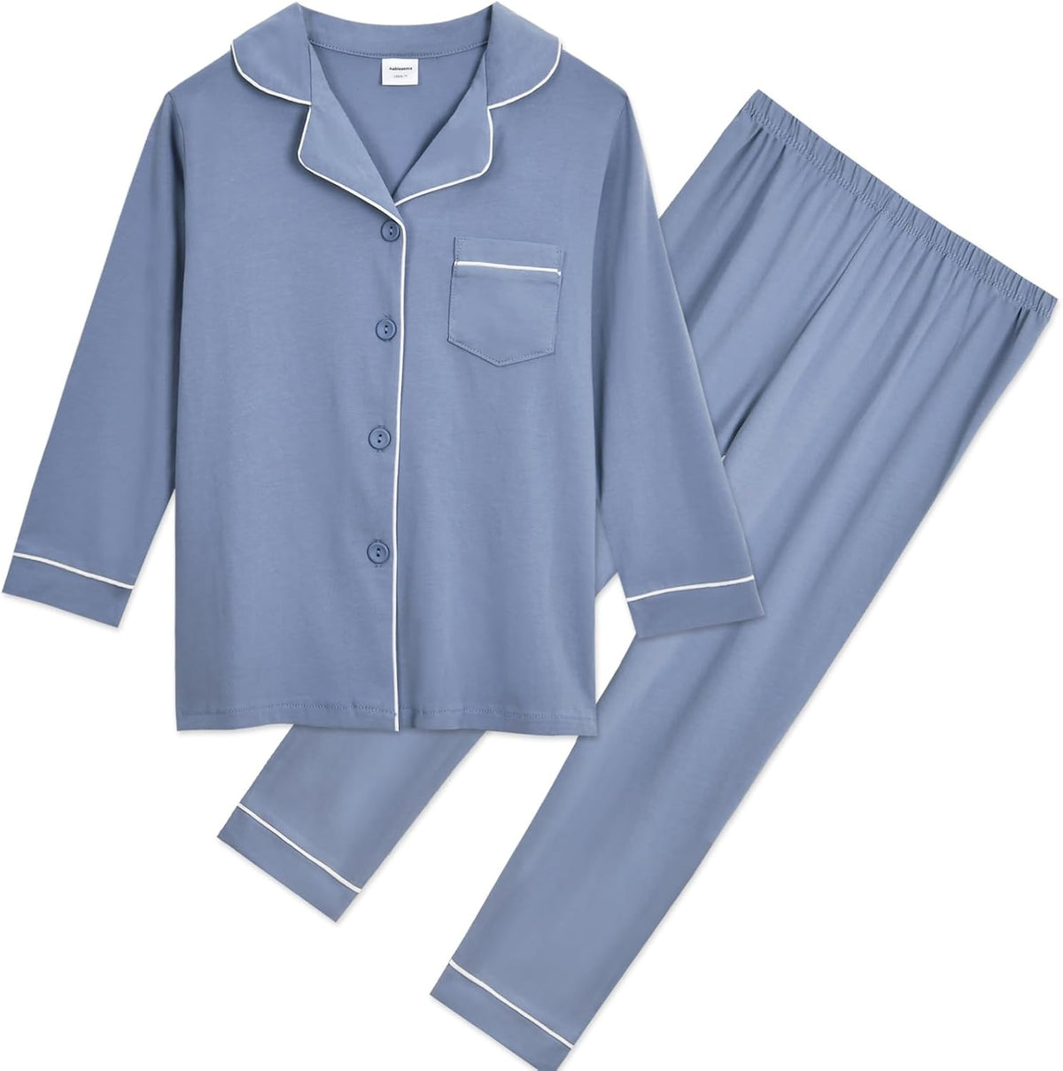 Aablexema Unisex Kids Pajamas Set Button-Down Long Sleeve for Boys Girls