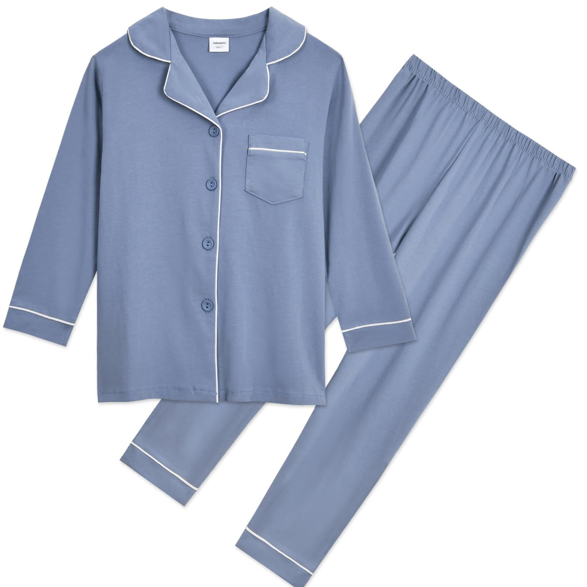Aablexema Unisex Kids Pajamas Set Button-Down Long Sleeve for Boys Girls