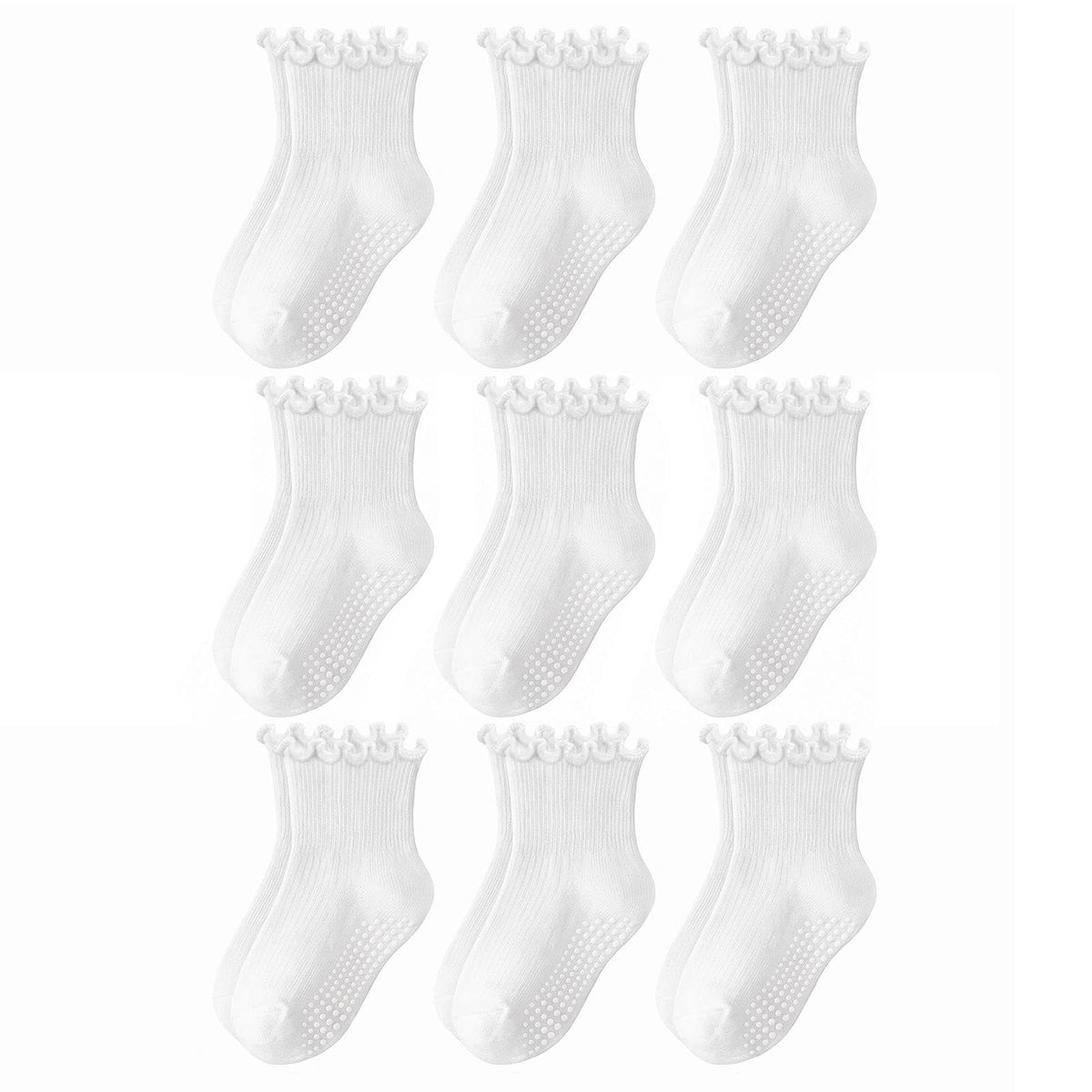 Baby Toddler Essentials Non-Slip Crew Socks for Unisex Boys Girls