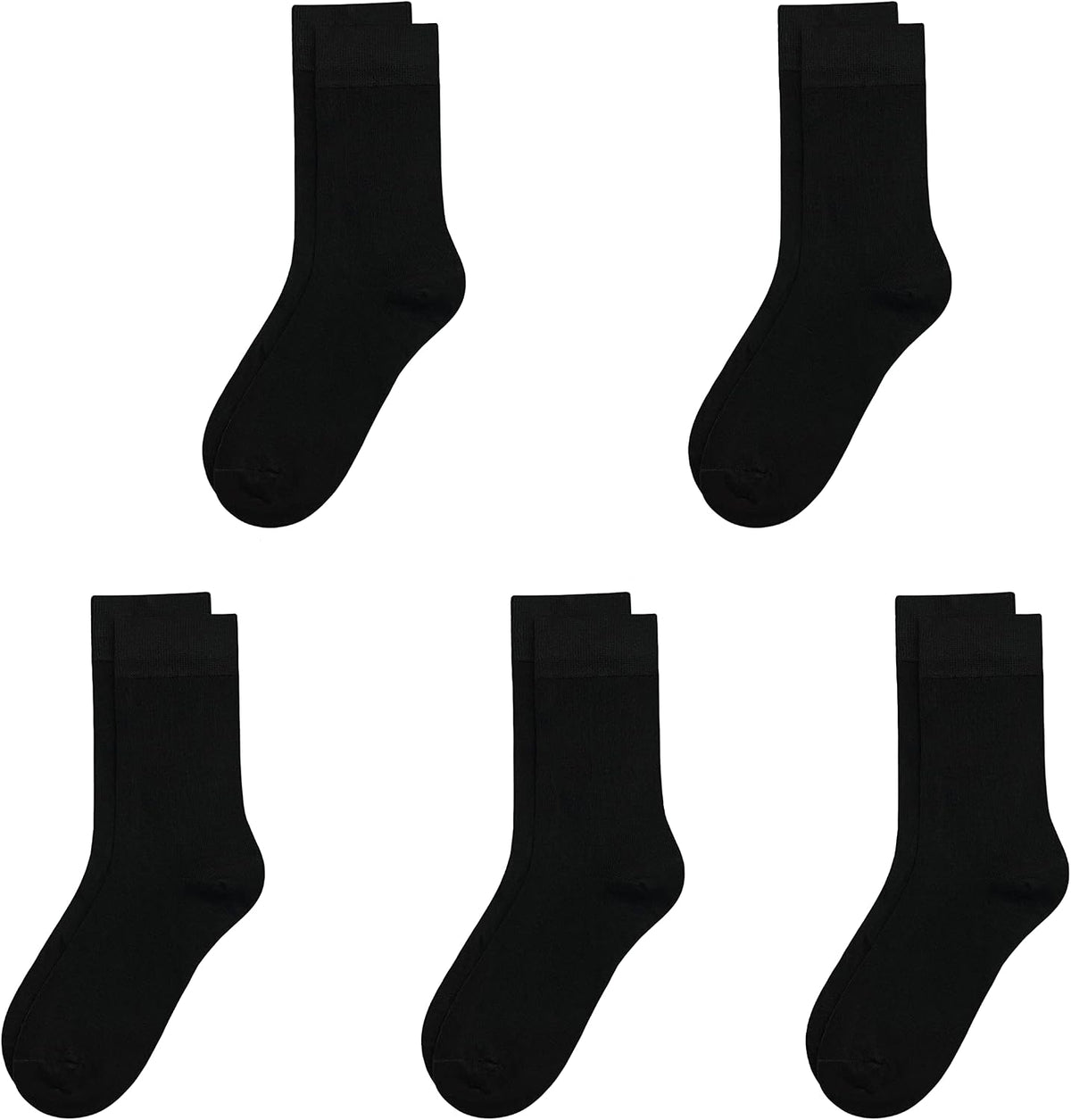 SERISIMPLE Viscose Bamboo Kids Crew Socks School Anti Odor Socks for Boys Girls Uniform Light Weight Flat Seam Socks 5 Pairs
