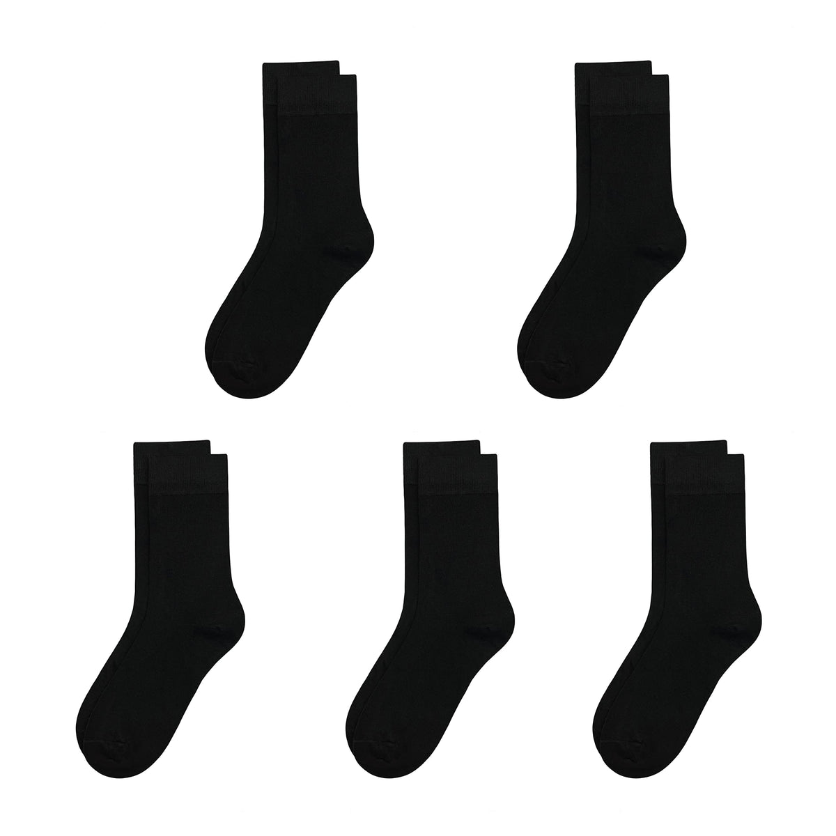 SERISIMPLE Viscose Bamboo Kids Crew Socks School Anti Odor Socks for Boys Girls Uniform Light Weight Flat Seam Socks 5 Pairs