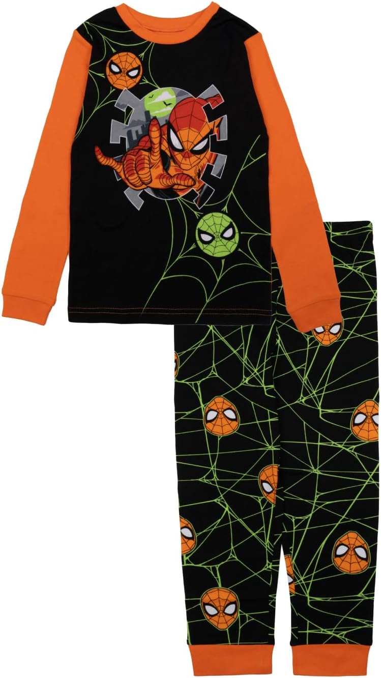 Marvel Boys' 2-piece Snug-fit Cotton Matching Holiday Pajama Set, Soft & Cute for Kids