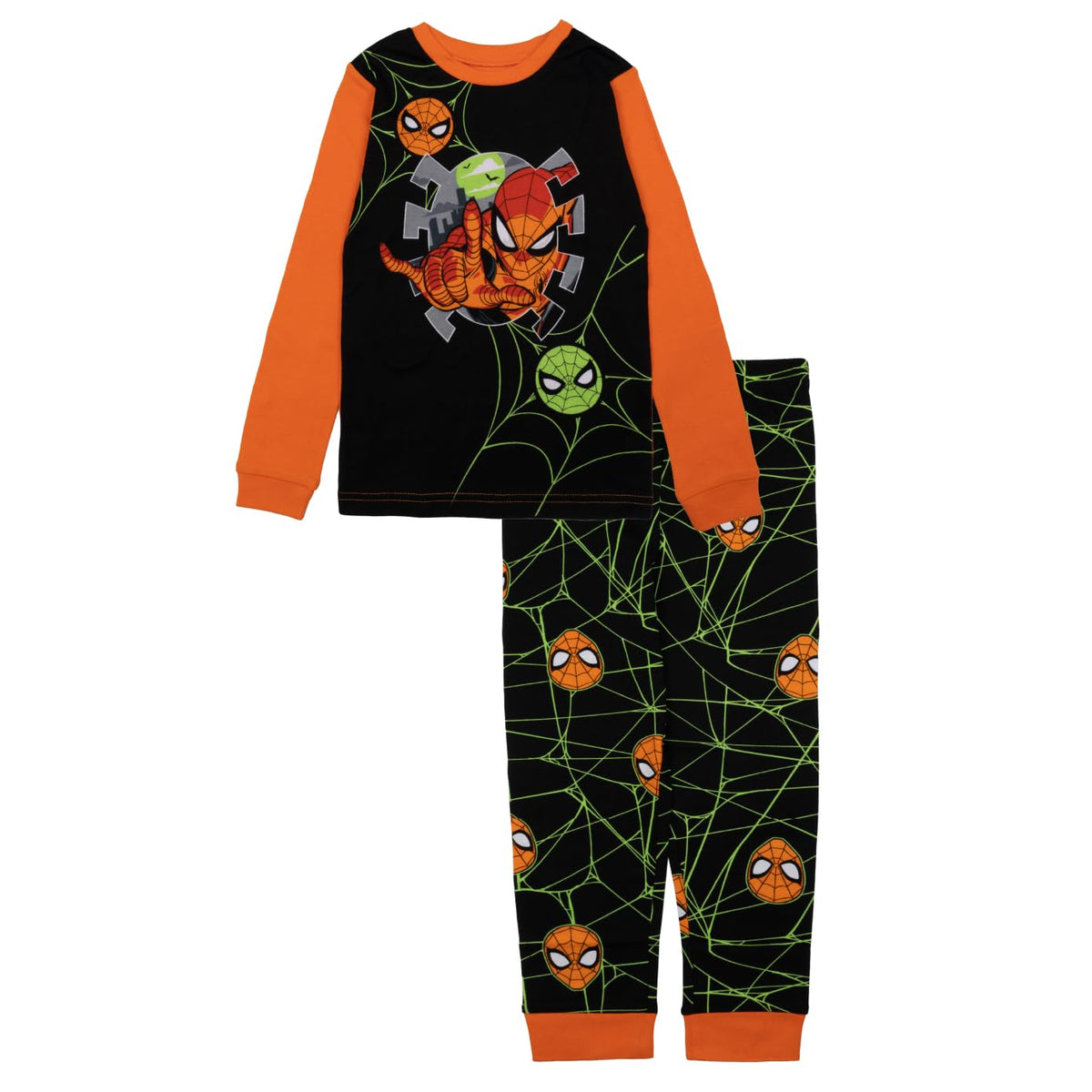 Marvel Boys' 2-piece Snug-fit Cotton Matching Holiday Pajama Set, Soft & Cute for Kids