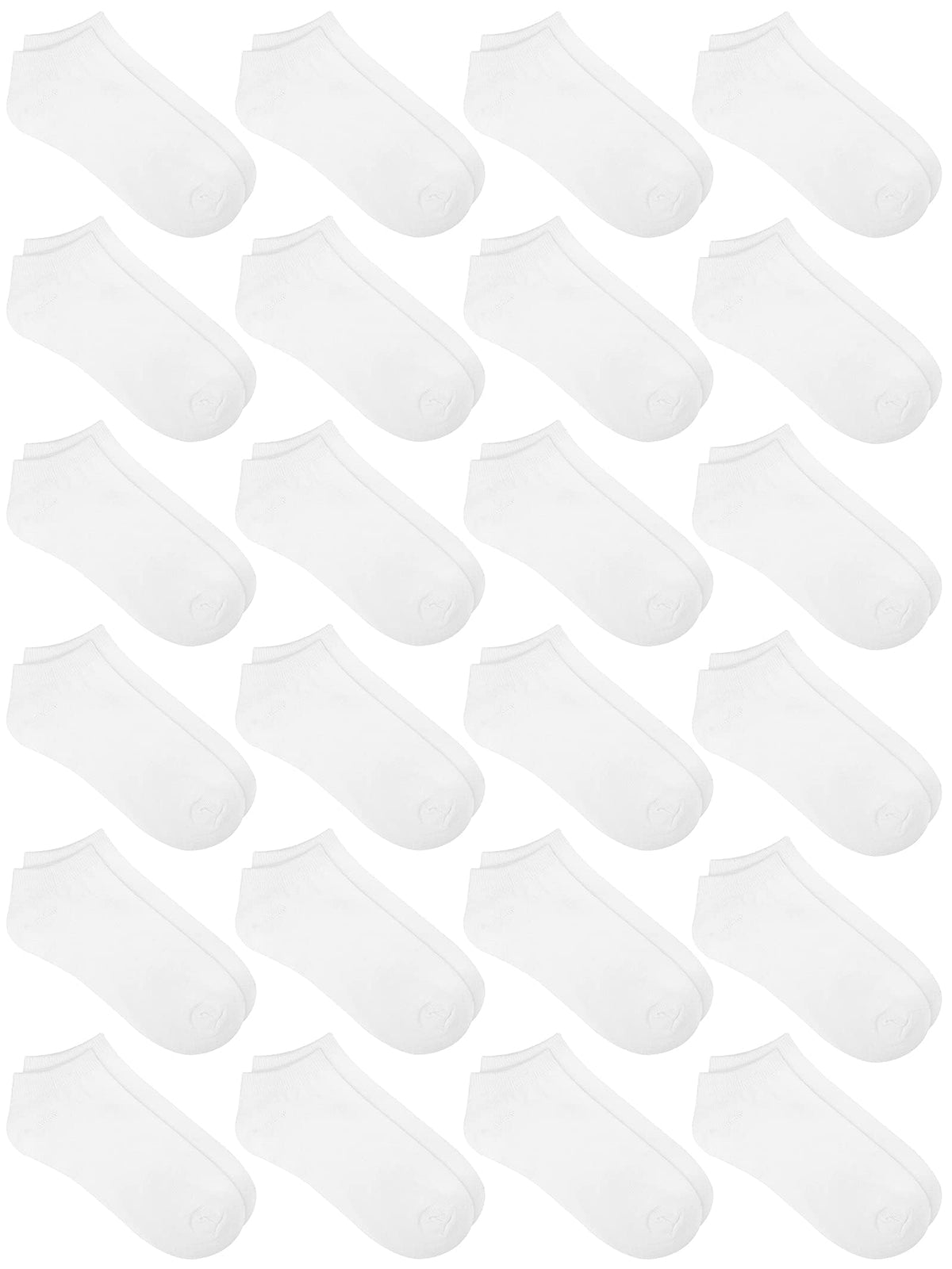 URATOT 24 Pairs Kids' Low Cut Socks - Boys' or Girls' Half Cushion Athletic Ankle Socks (4-16 Years)