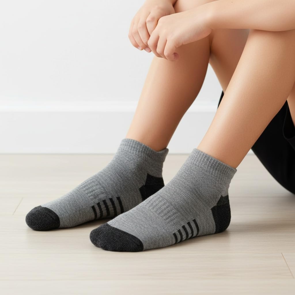 20 Pairs Boys Low Cut Ankle Socks Kids Crew Athletic Breathable Cushion Sole Socks for Running Hiking
