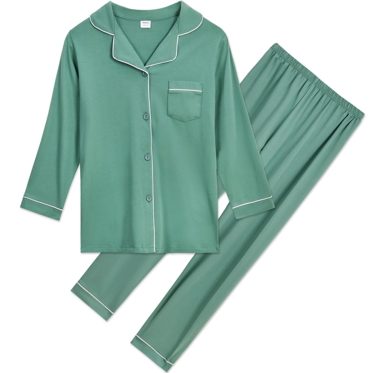 Aablexema Unisex Kids Pajamas Set Button-Down Long Sleeve for Boys Girls