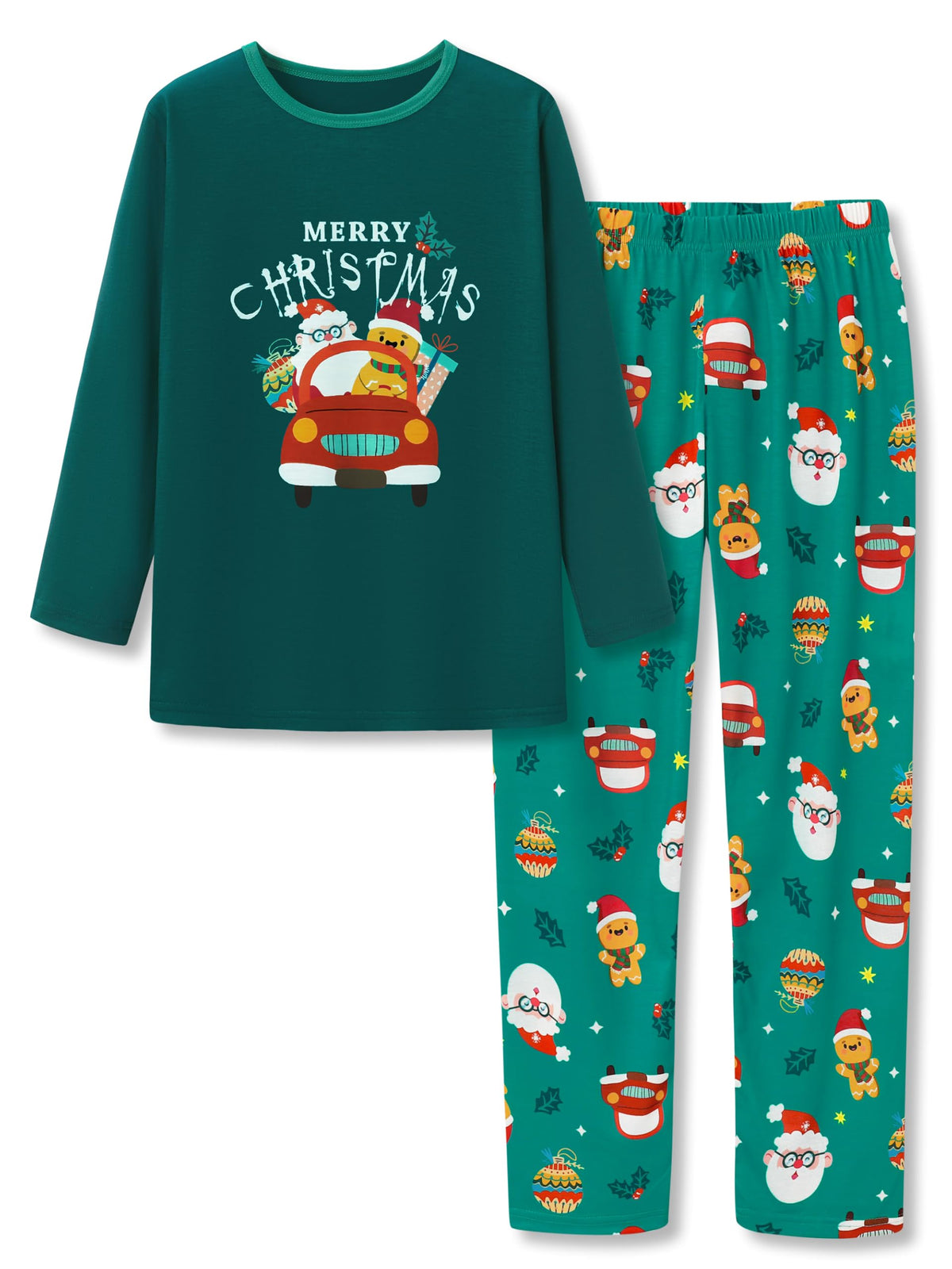 Tebbis Boys Comfy Trendy Print Long Sleeve & Pants Pajama Set Sizes 6-18