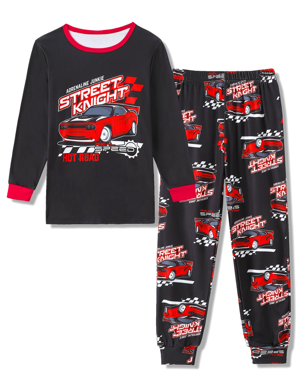Mikrdoo Boys Pajamas 2 Piece Long Sleeve Top and Pants Set Kids 6-16Y