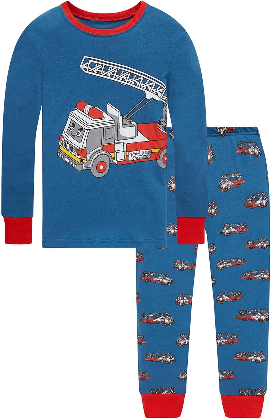 Little bety Boys 4 Piece Cotton Pajamas Long Sleeve Toddlers Pjs 24M-12Year