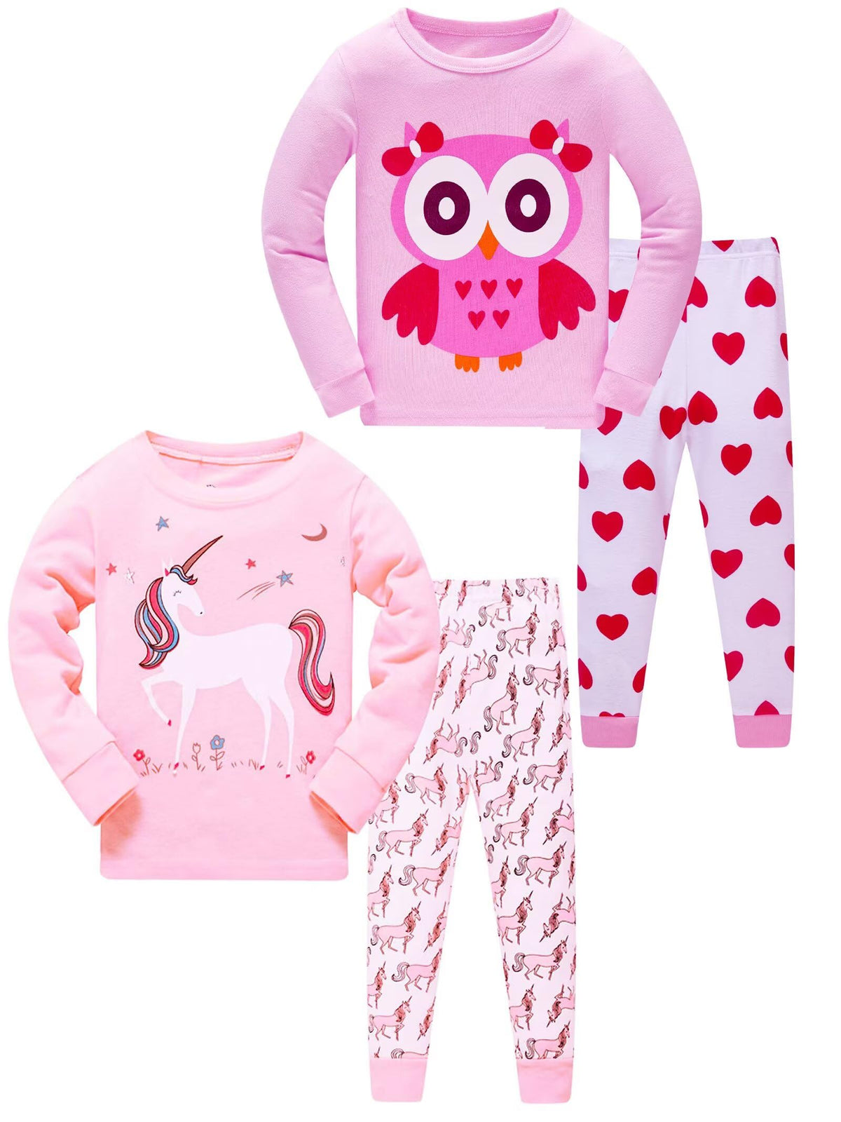 Boys Pajamas 4-Piece Pyjama Set for Kids Boys Clothes 3-12 Years PJs