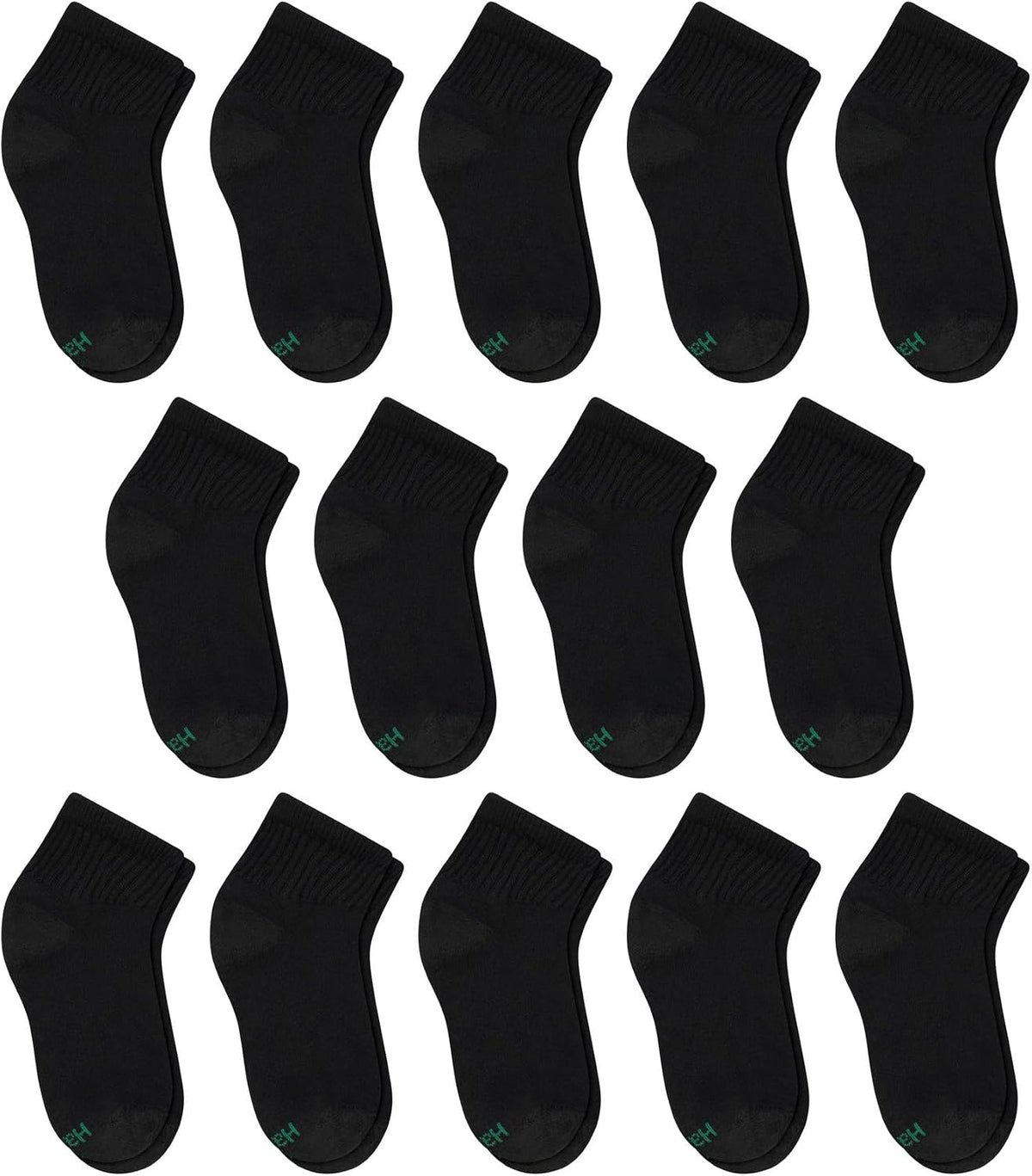 Hanes Boys' Socks Pack, Double Tough Moisture Wicking Ankle, Crew, No Show Socks, 12 & 14 Pair Packs