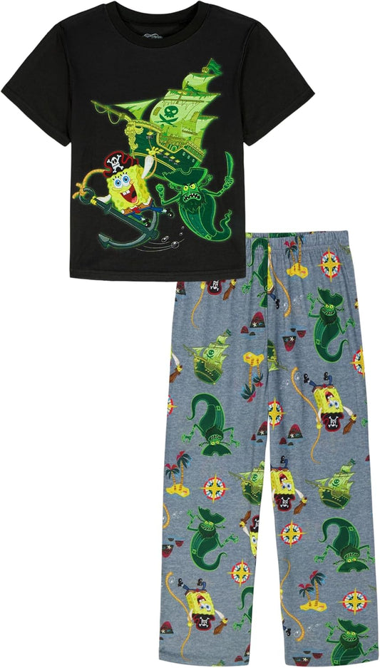 Nickelodeon Boys' SpongeBob SquarePants Movie 2-piece Loose-fit Pajama Set