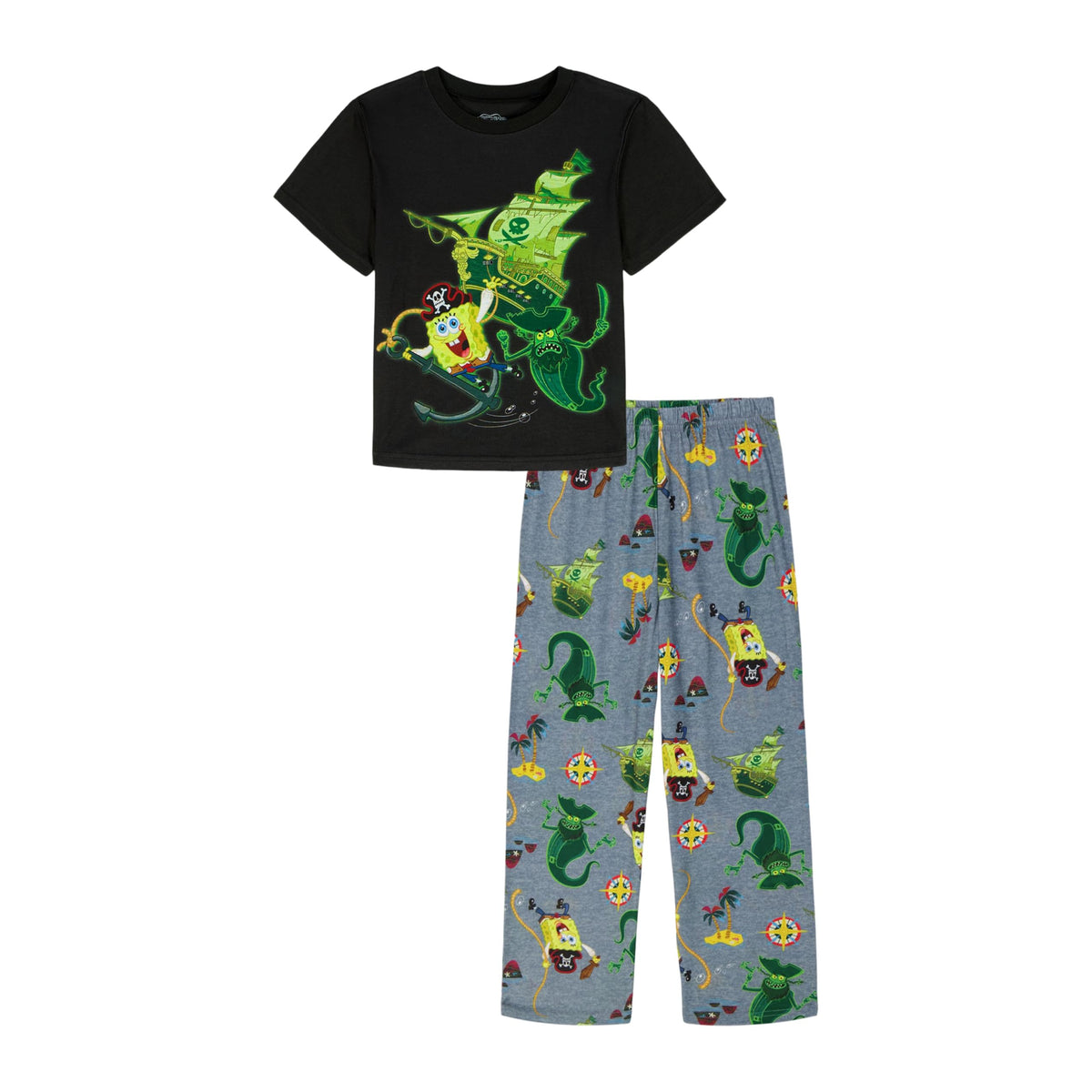 Nickelodeon Boys' SpongeBob SquarePants Movie 2-piece Loose-fit Pajama Set