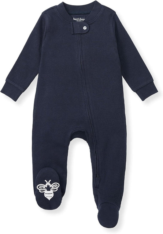Burt's Bees Baby Boys' Organic Cotton, Sleep and Play Footed Pajamas