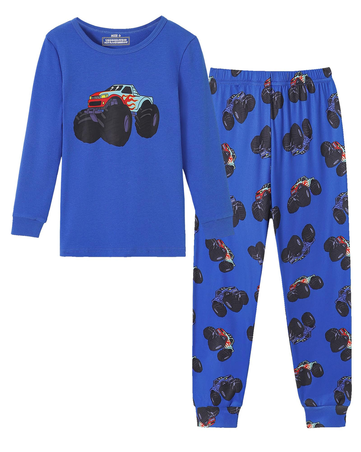 Mikrdoo Boys Cotton Pajamas 2 Pcs Snug Fit Long Sleeve Pj Set 2-14Y
