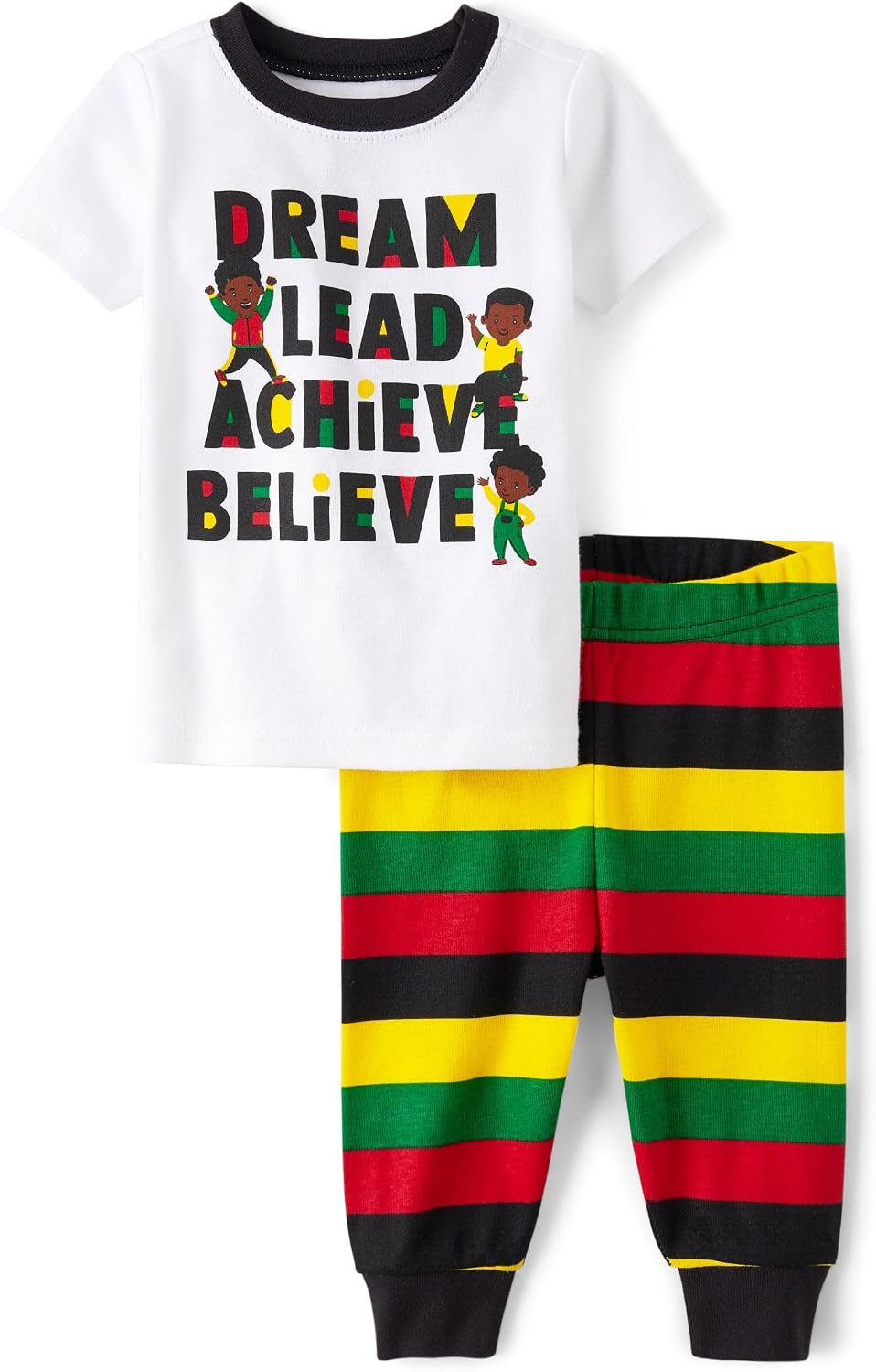 The Children's Place Baby Boys' Snug Fit 100% Cotton Short Sleeve Top and Pants 2 Piece Pajama Set