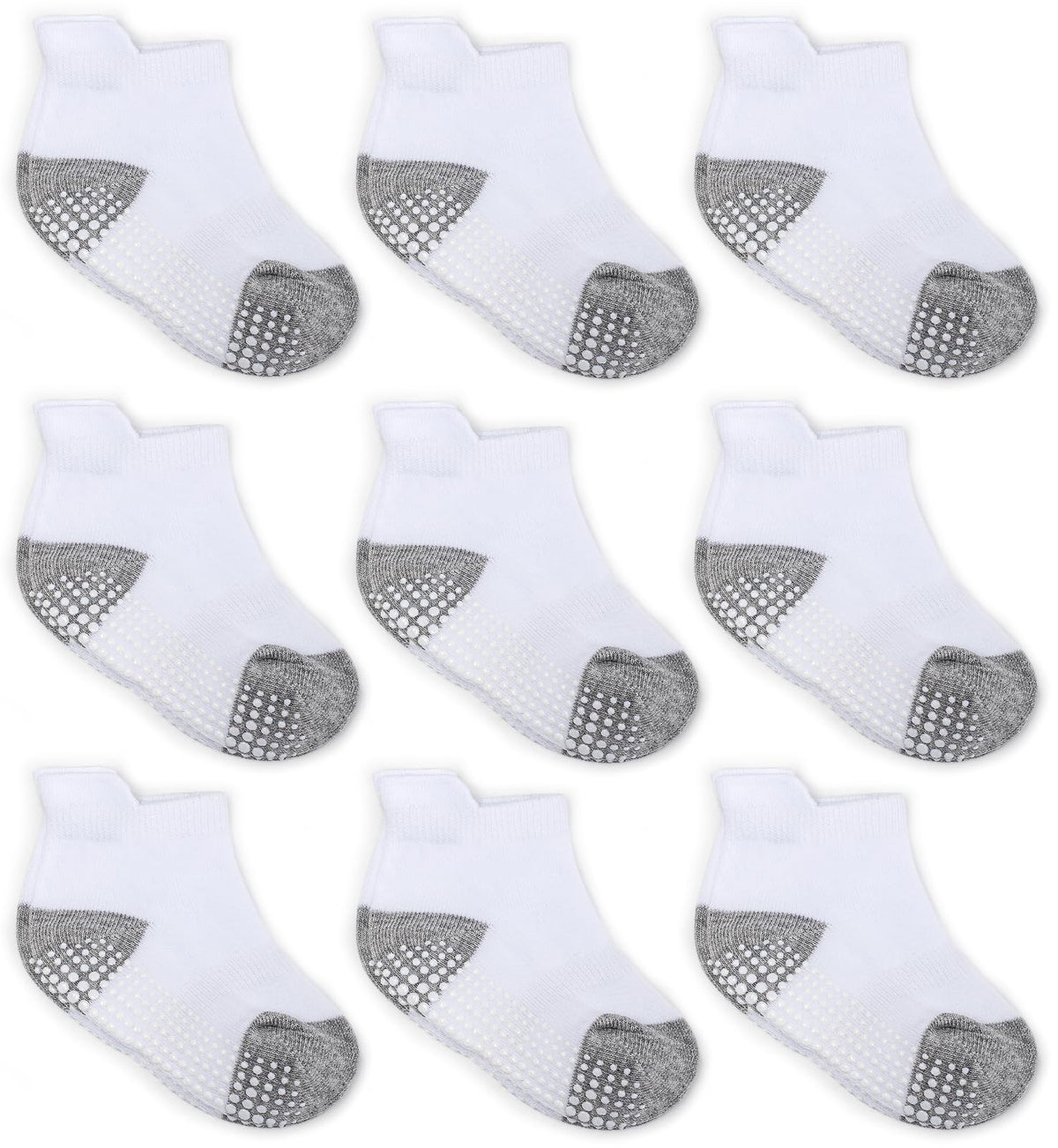 Zaples Baby Non Slip Grip Ankle Socks with Non Skid Soles for Infants Toddlers Kids Boys Girls