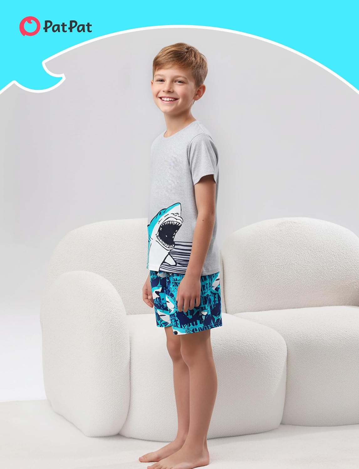 PATPAT Boys Pajamas 2 Piece PJs Set T-shirts with Shorts 6-12 Years