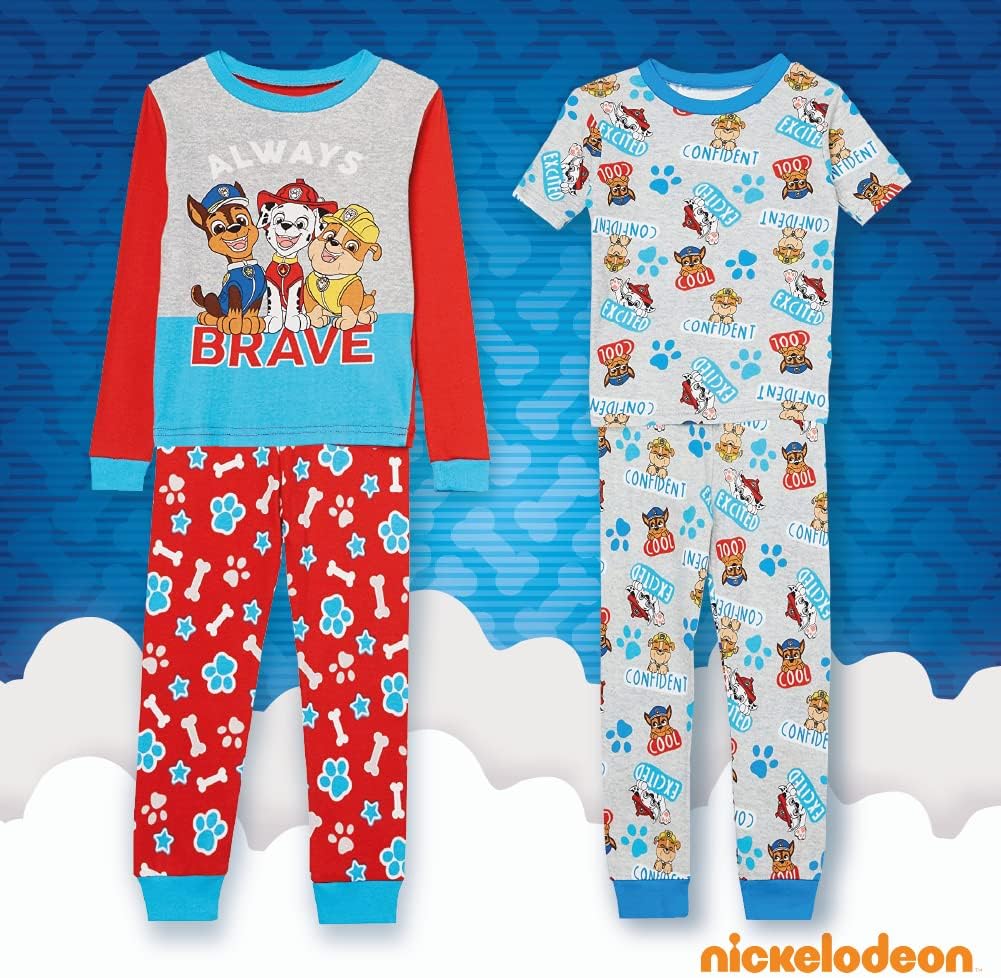 Nickelodeon Boys' Paw Patrol 6-piece Snug-fit Cotton Matching Pajama Set