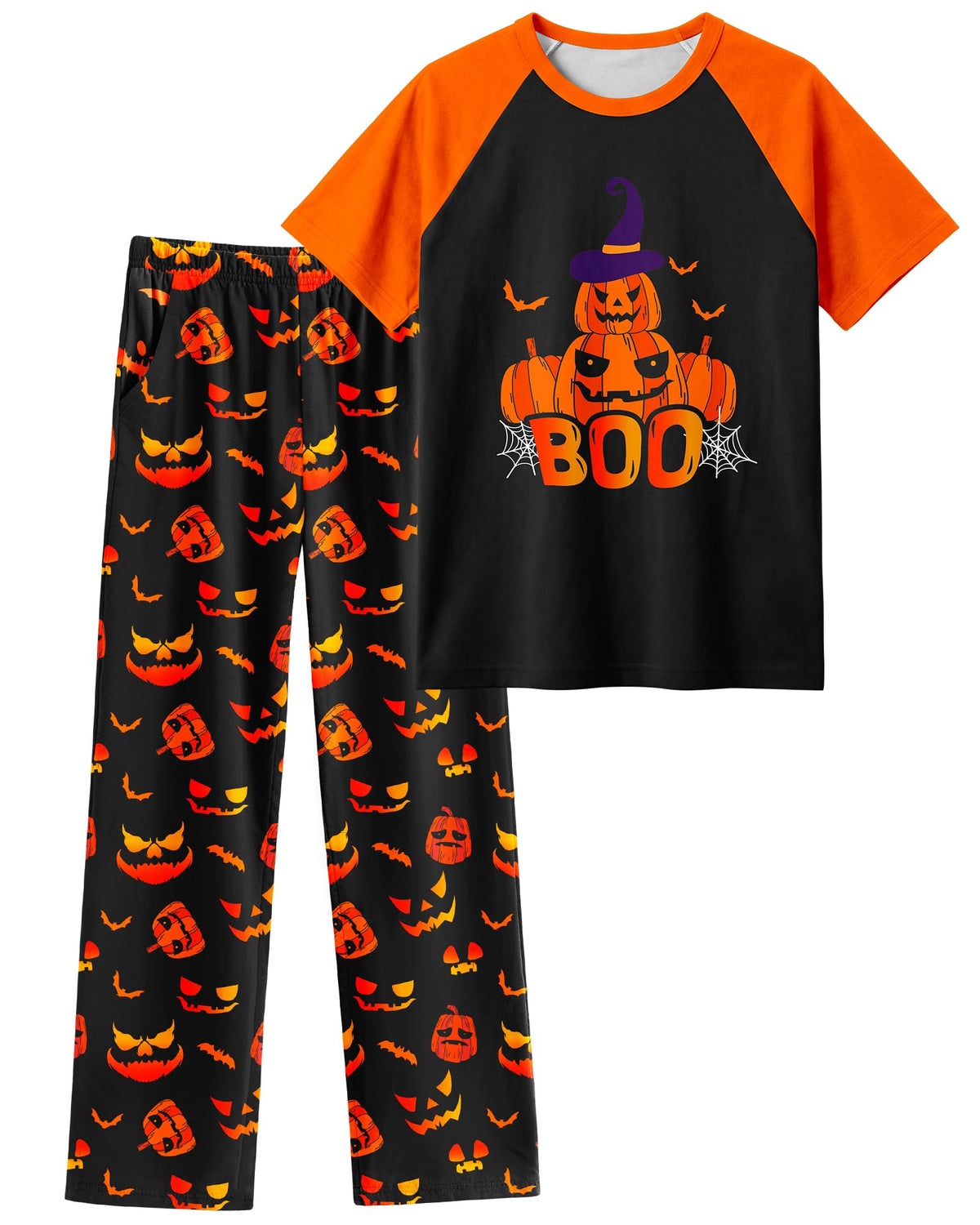 PASHOP Boys Pajamas Little Big Boys Pajamas Short Sleeves and Pants 2 Pieces Summer Pjs Set Kids Boy Sleepwear Size 8-14