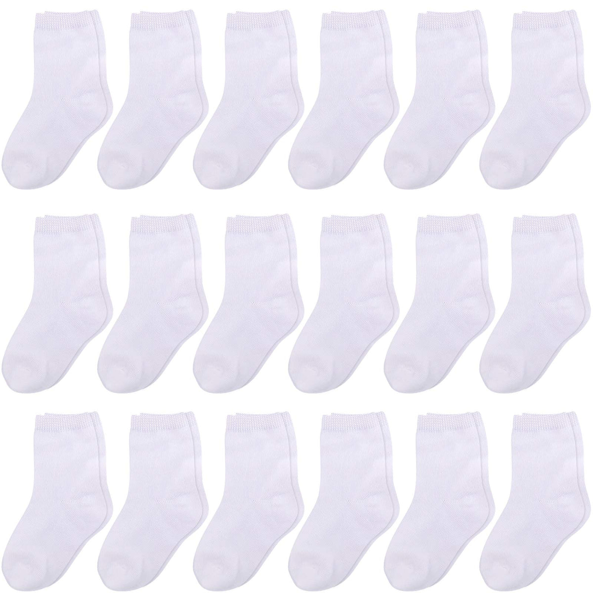 Duufin Toddler Socks 18 Pairs Crew Socks for Toddler Kids Unisex Boys Girls
