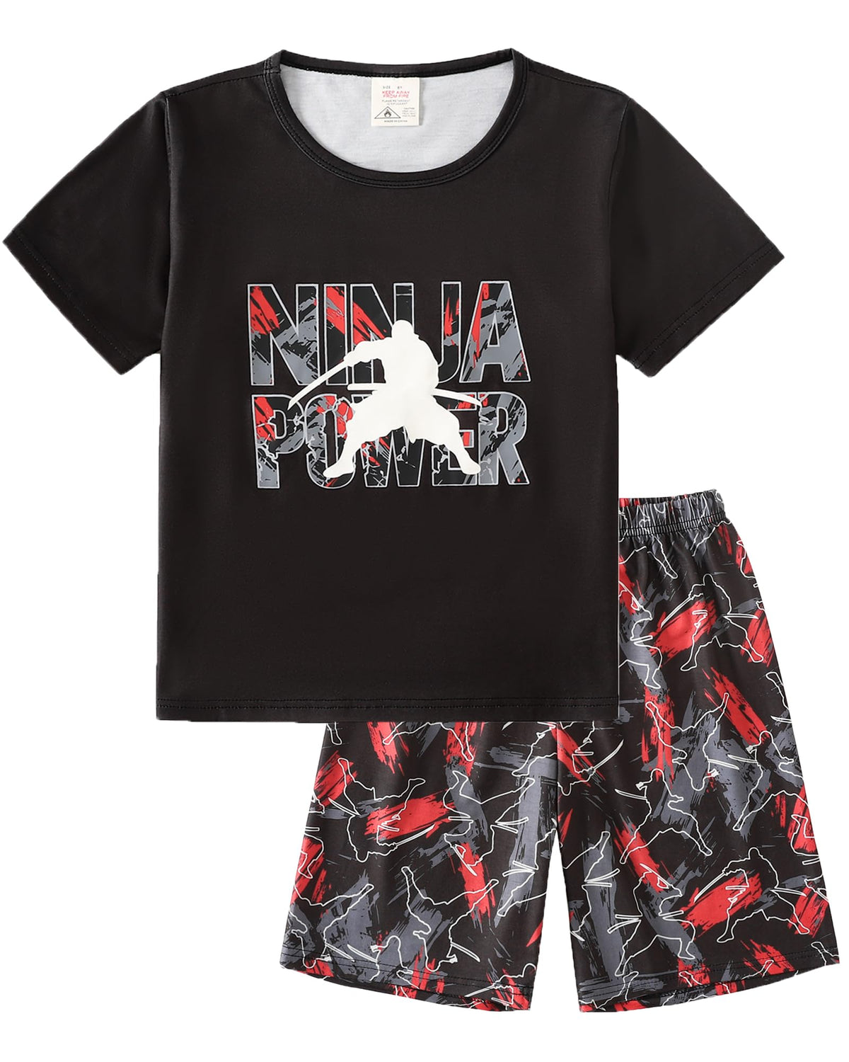 MyFav Boys Pajamas Sets Glow in Dark Summer Short Sleeve Sleepwear Skull Kids Pjs