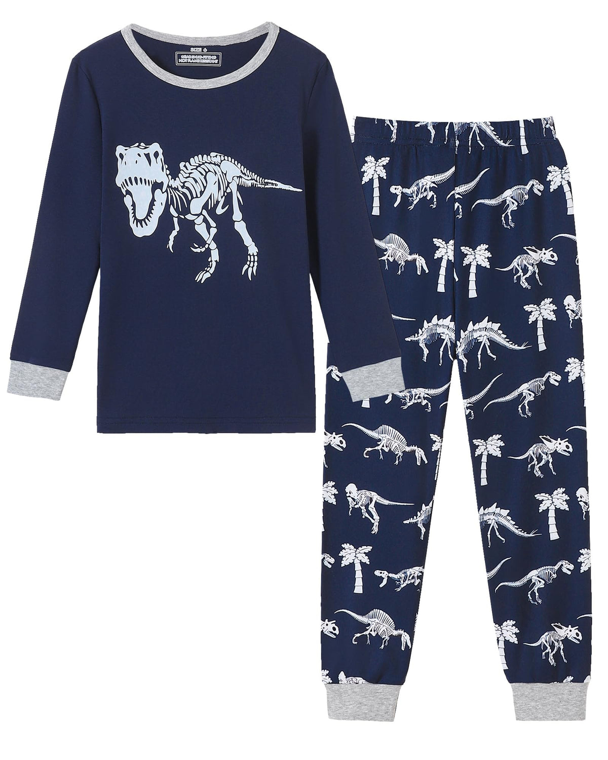 Mikrdoo Boys Cotton Pajamas 2 Pcs Snug Fit Long Sleeve Pj Set 2-14Y