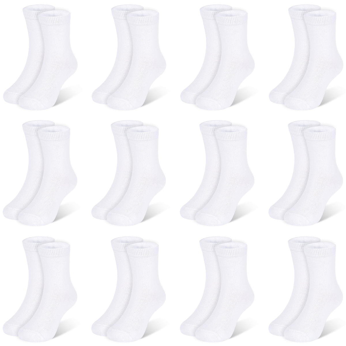 Kids Socks 12 Pairs Crew Socks for Toddler Boys Girls 1-14 Years