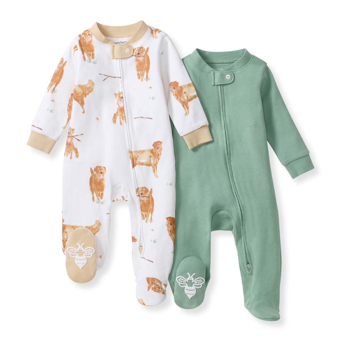 Burt's Bees Baby Boys' Organic Cotton, Sleep and Play Footed Pajamas