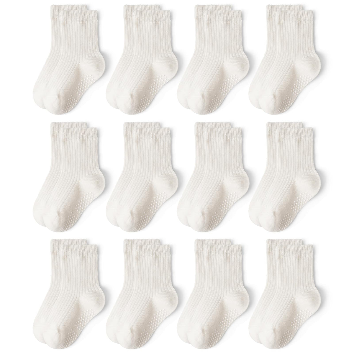 Baby Toddler Essentials Non-Slip Crew Socks for Unisex Boys Girls