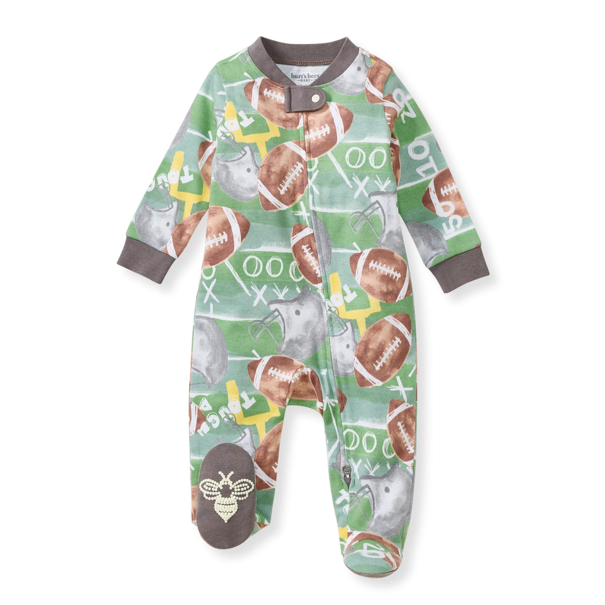 Burt's Bees Baby Boys' Organic Cotton, Sleep and Play Footed Pajamas