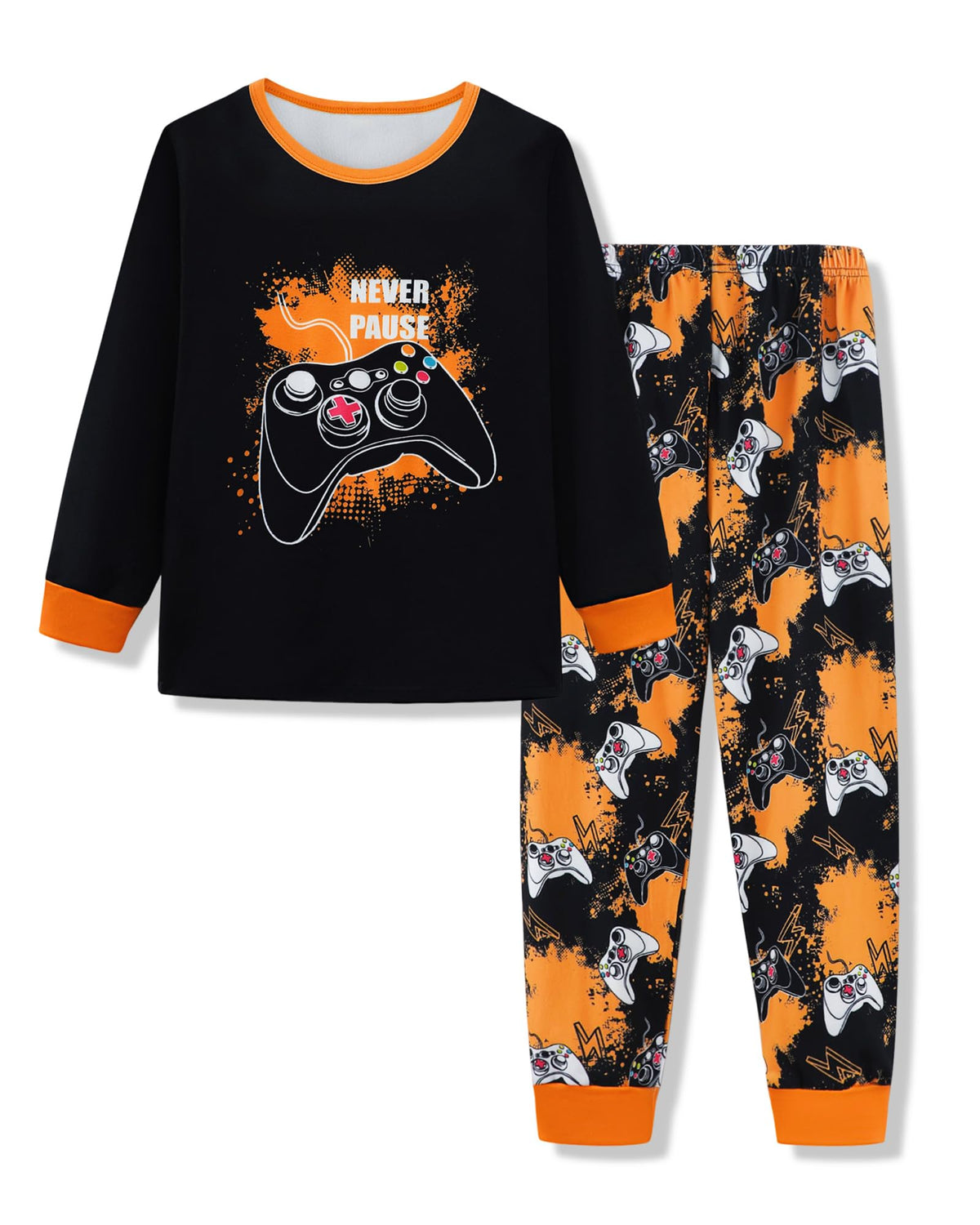 Mikrdoo Boys Pajamas 2 Piece Long Sleeve Top and Pants Set Kids 6-16Y