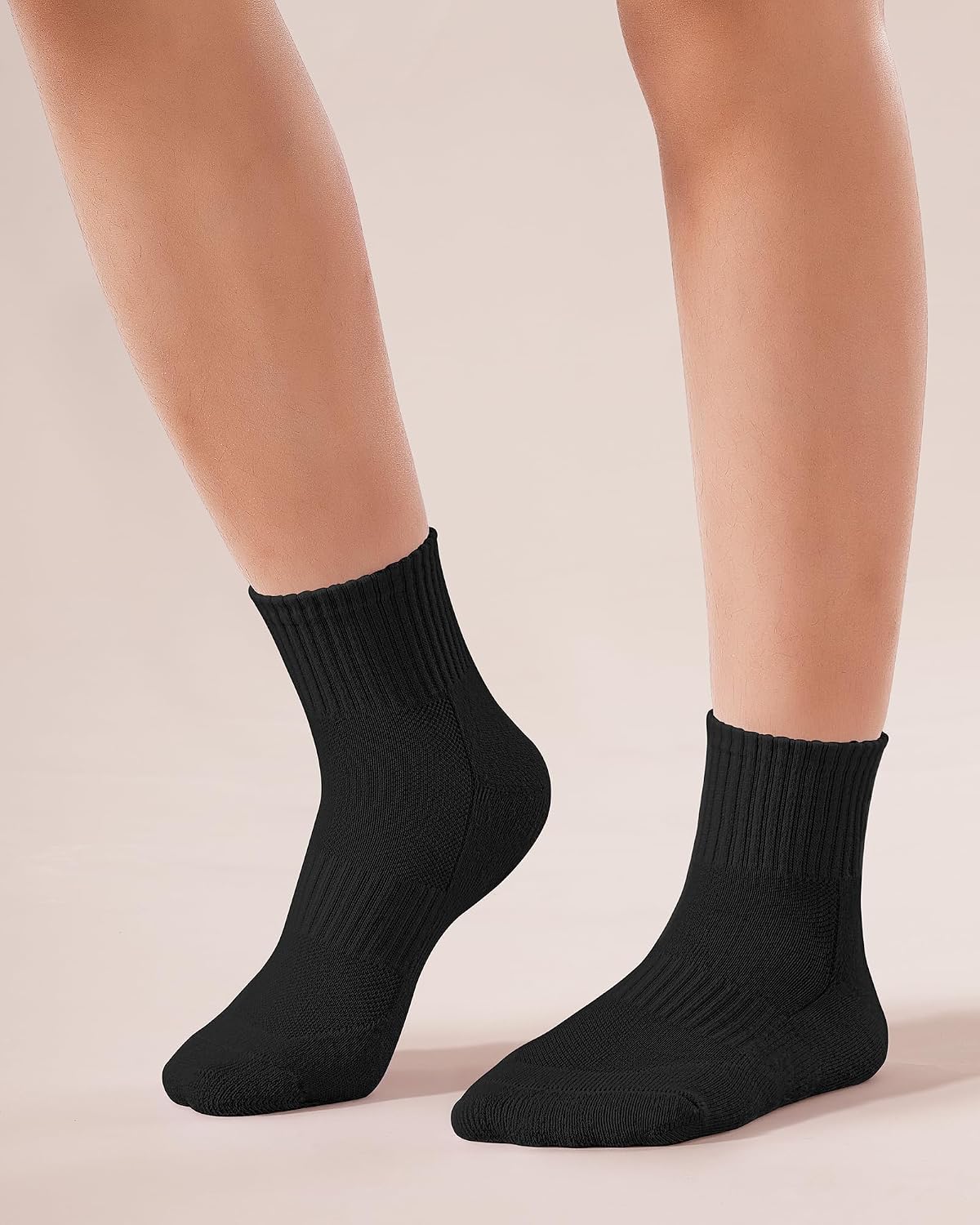 BOOPH 6 Pairs Kids Socks Boys Girls Cushioned Quarter Athletic Ankle Socks