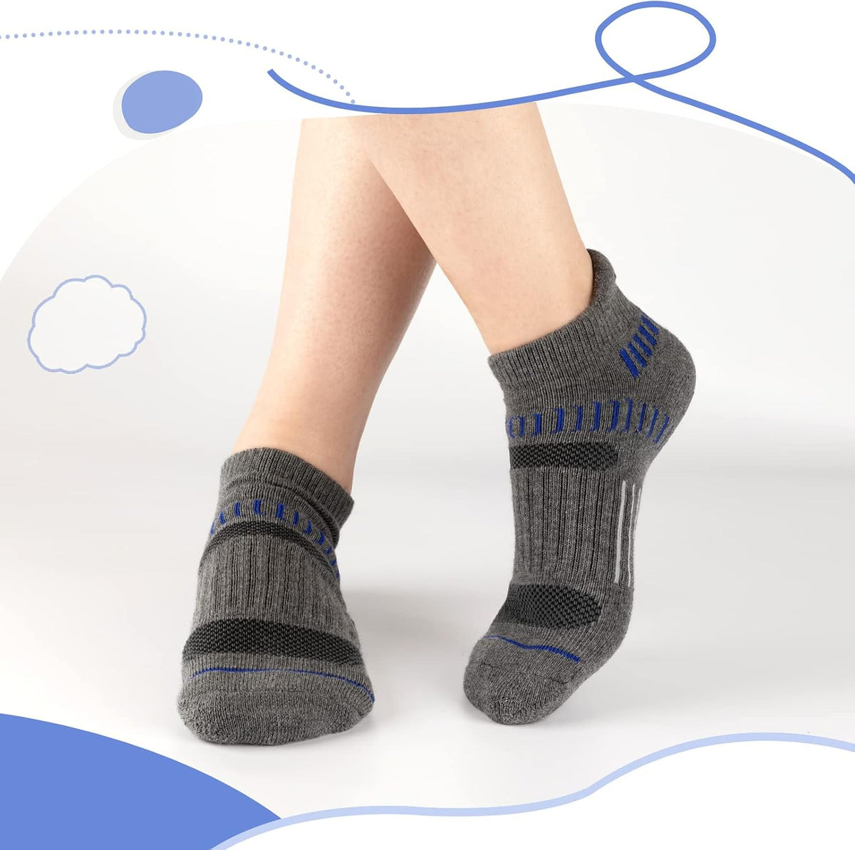 Comfoex 10 Pairs Boys Socks For Kids 4-6 8-10 6-8 Years Old Athletic Ankle Socks Short Cotton Socks With Cushioned Sole