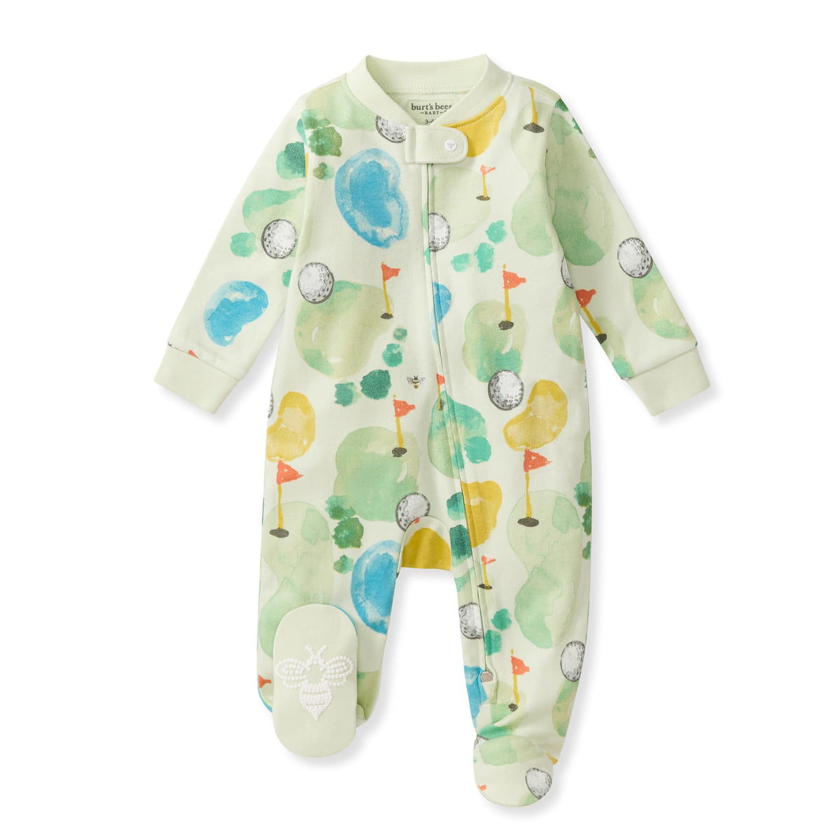 Burt's Bees Baby Boys' Organic Cotton, Sleep and Play Footed Pajamas
