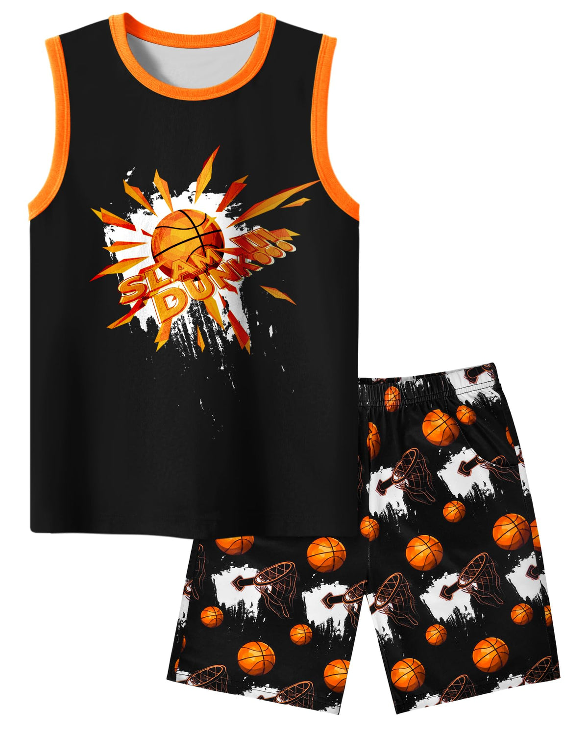 Fiodrimy Boys Pajamas Big Boys Pjs Set 2-Piece ank Top & Shorts Sleepwear Cute Comfy Kid Clothes Size 8-16