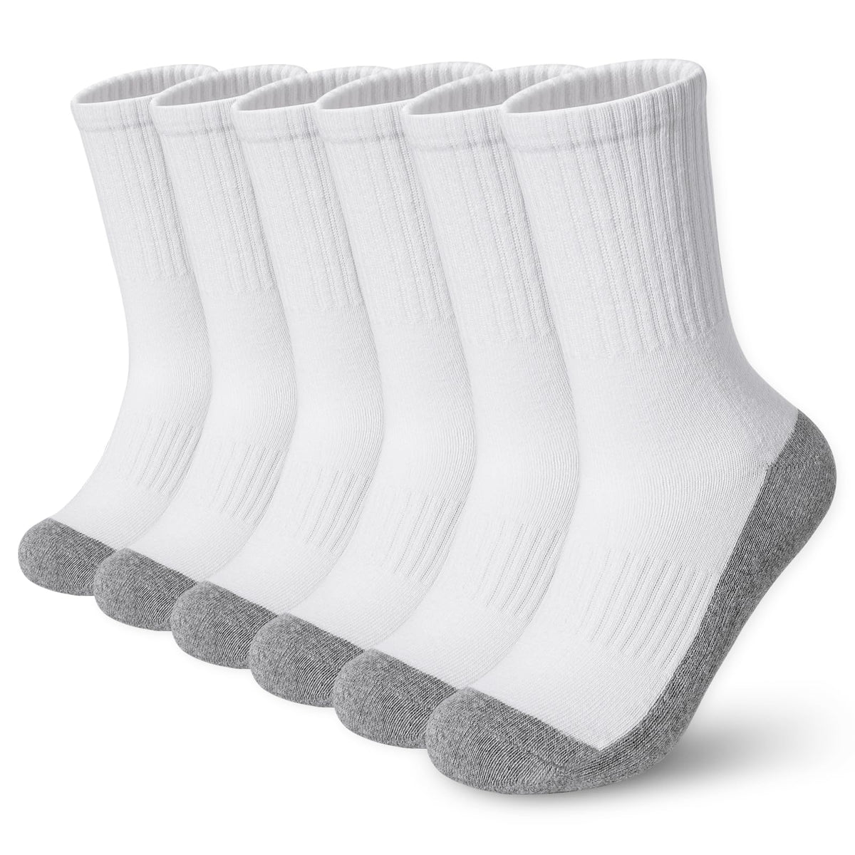 BOOPH Kids Boys Girls Athletic Crew Socks Thick Cotton Socks 5-14 Years