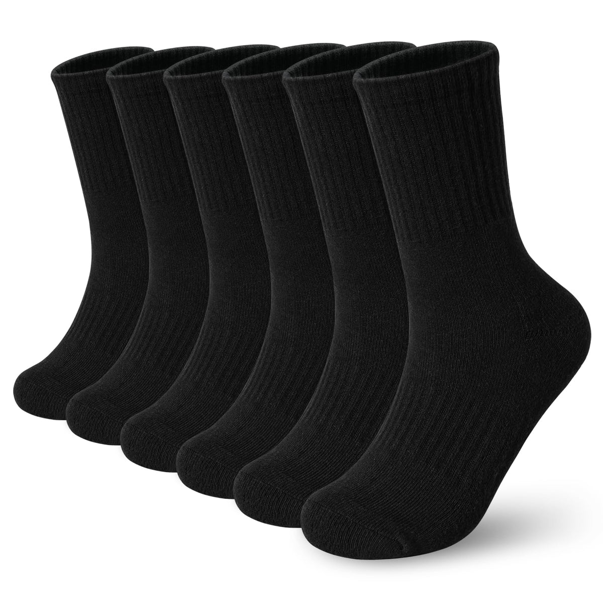 BOOPH Kids Boys Girls Athletic Crew Socks Thick Cotton Socks 5-14 Years