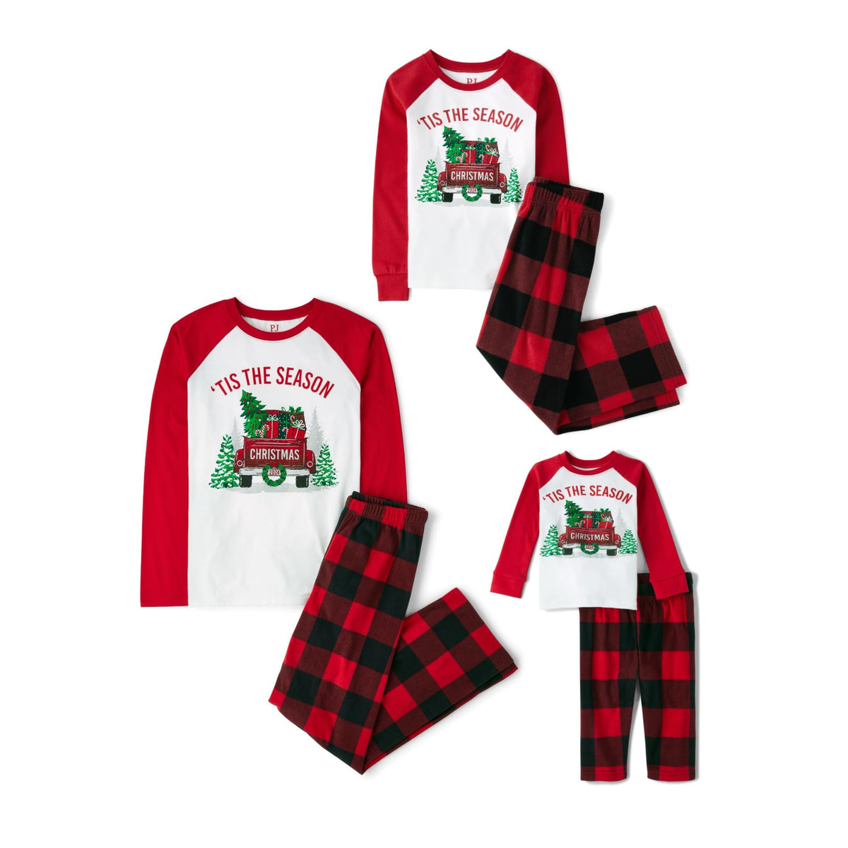 The Children's Place Family Matching Holiday Long Sleeve Pajama Sets, Fleece