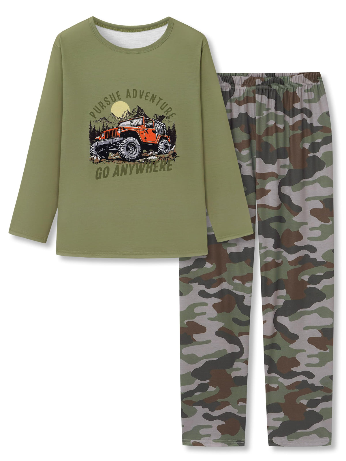 Tebbis Boys Trendy Graphic Long Sleeves & Pants Winter Pajamas Sizes 6-18