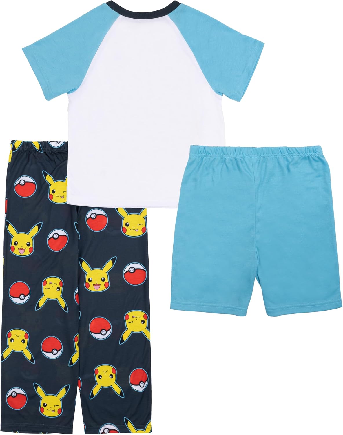 Pokémon Boys' 3-piece Loose-fit Pajama Set, Matching Short-Sleeve Pajamas