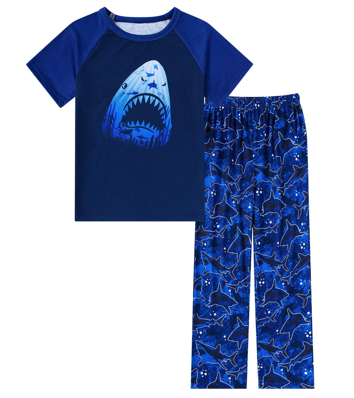 Funnycokid Boys Pajamas 2 Piece Kids Summer Pjs Loose Fit Size 6-12