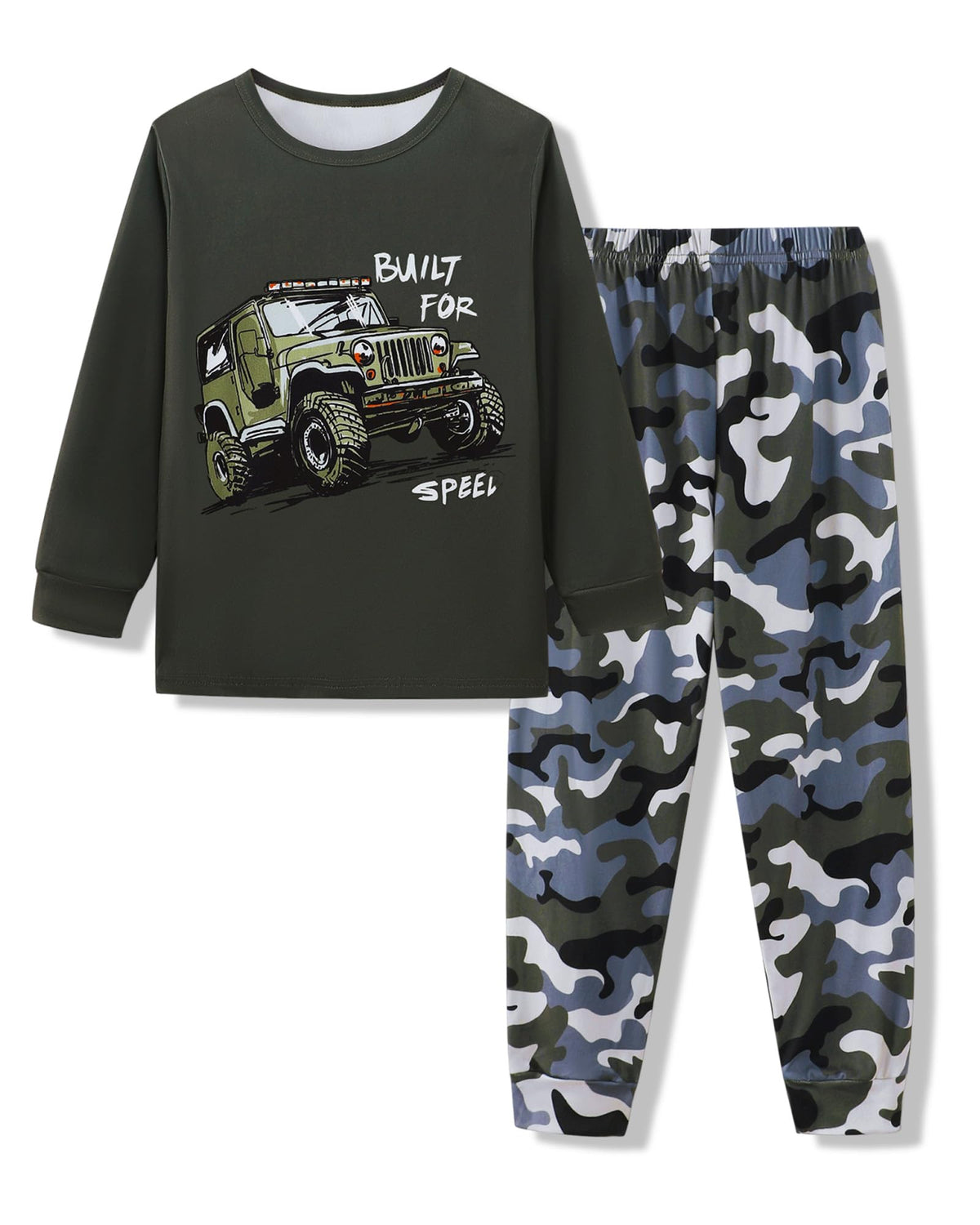 Mikrdoo Boys Pajamas 2 Piece Long Sleeve Top and Pants Set Kids 6-16Y