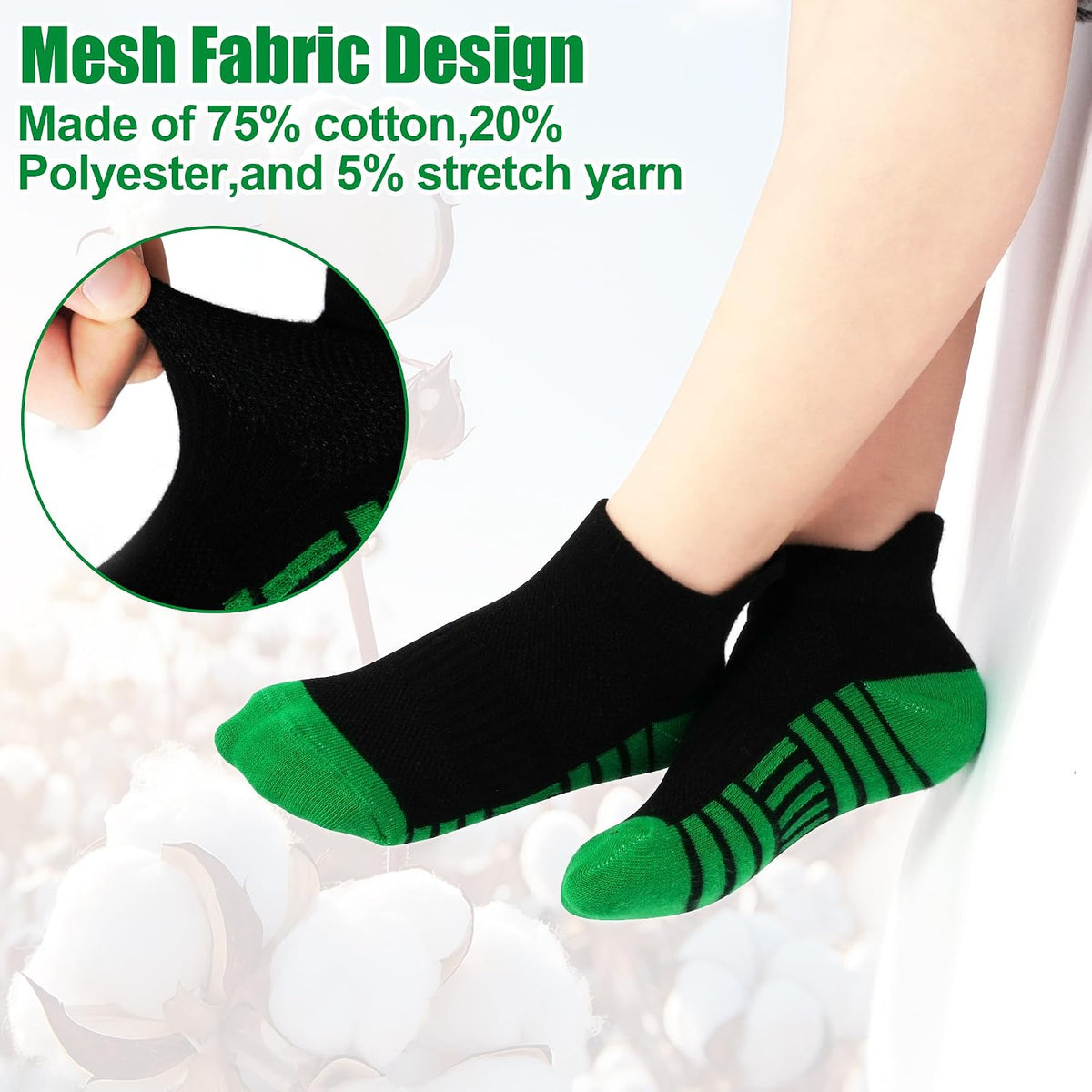 GENTABY 12 Pairs Boys Socks Kids Athletic Ankle Socks for Toddler 1-14Y
