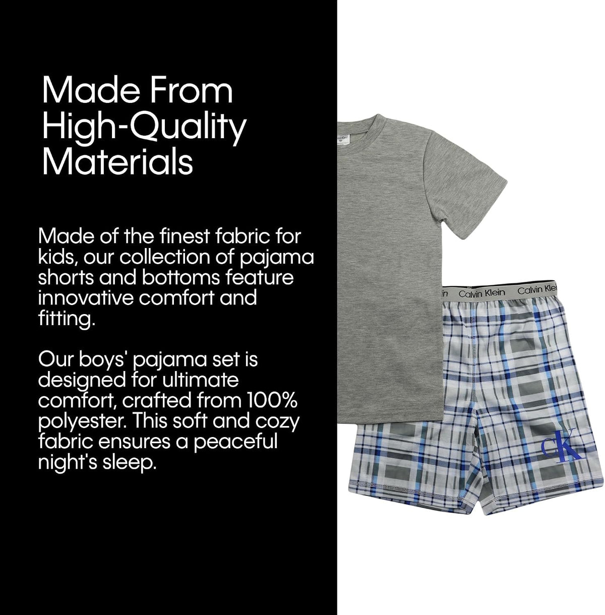 Calvin Klein Boys' 2 Piece Sleepwear Top and Bottom Pajama Set Pj