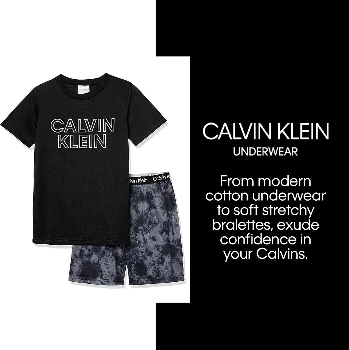Calvin Klein Boys' 2 Piece Sleepwear Top and Bottom Pajama Set Pj