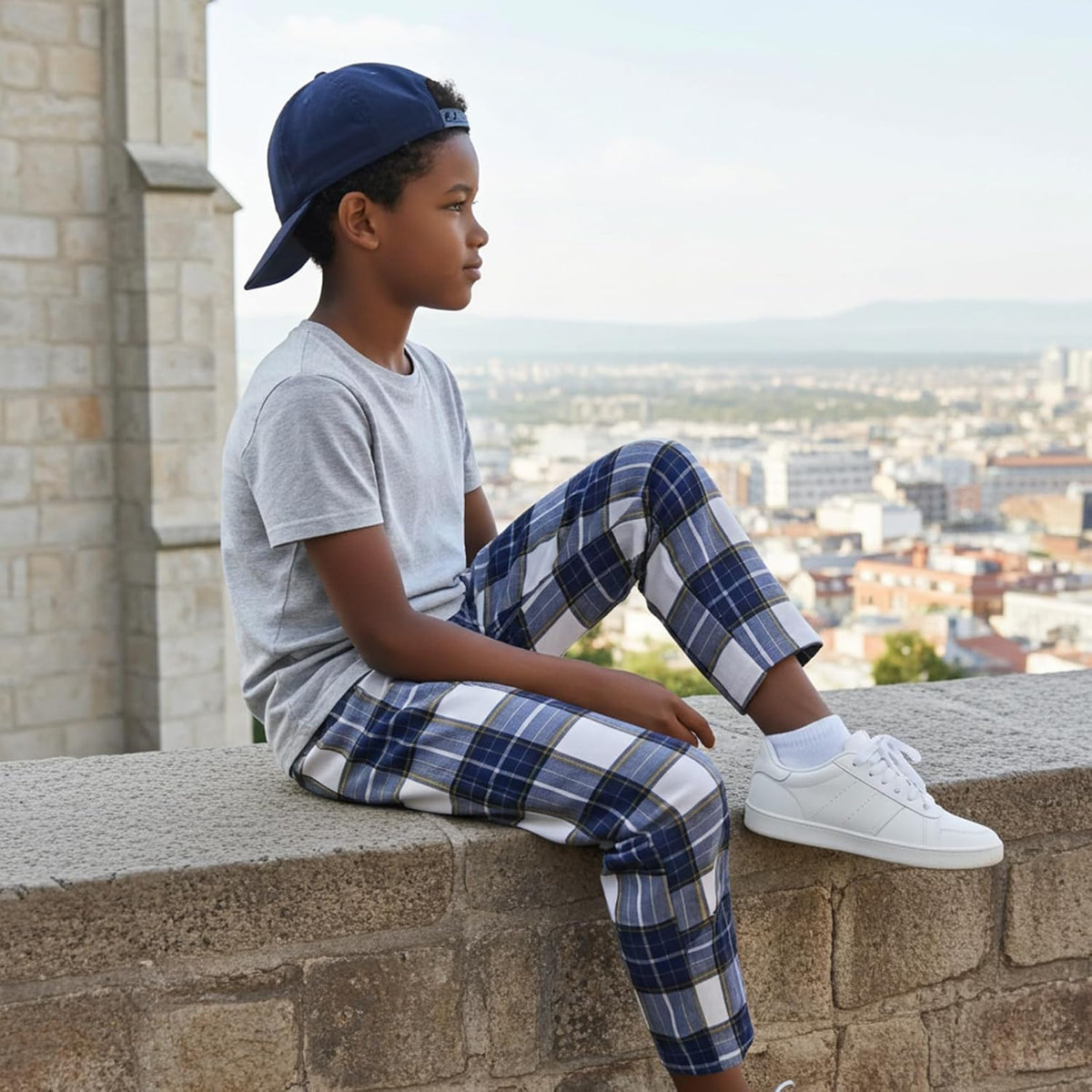 PATPAT Unisex Kids Plaid Pajama Pants Lounge Sleep Bottoms for 5–14 Years