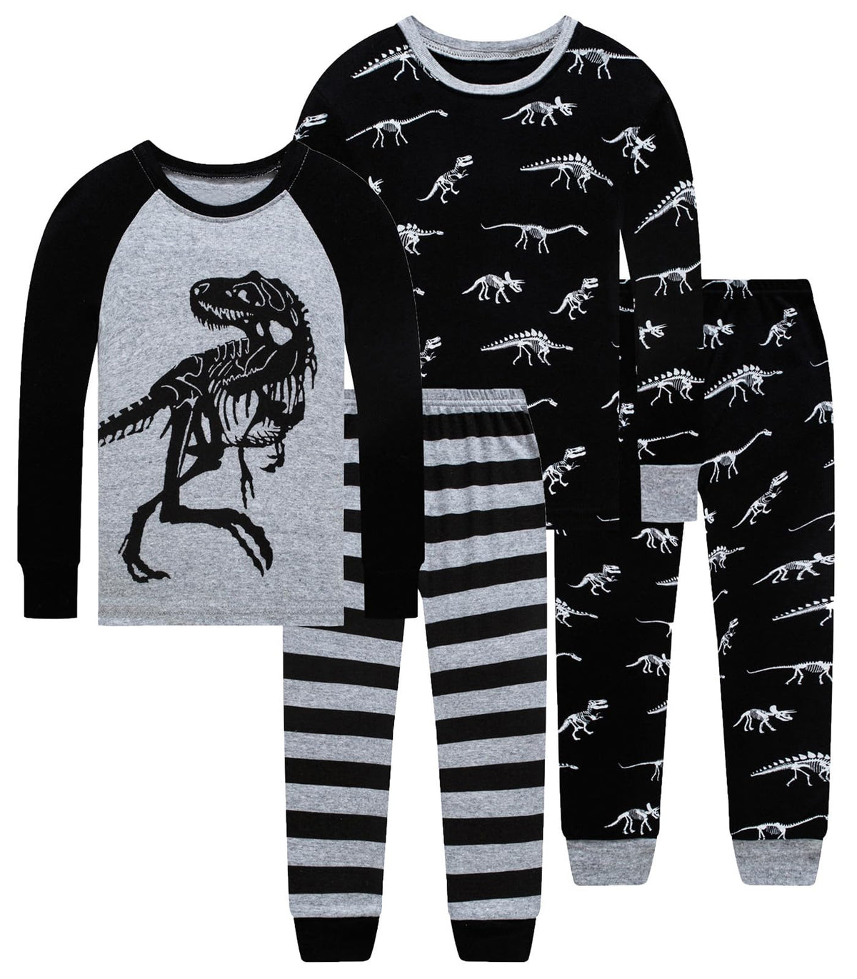 Little bety Boys 4 Pieces Cotton Pajamas Toddlers Long Sleeve 24M-12Years