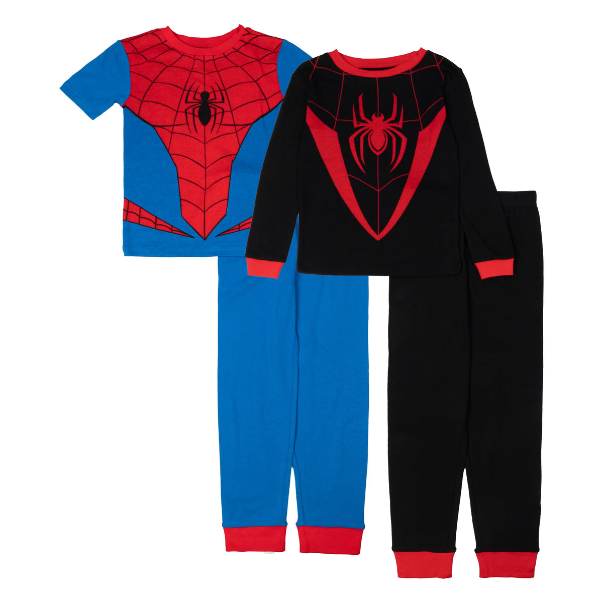 Marvel Boys' 4-piece Snug-fit Cotton Superhero Pajama Set, Matching Pajamas
